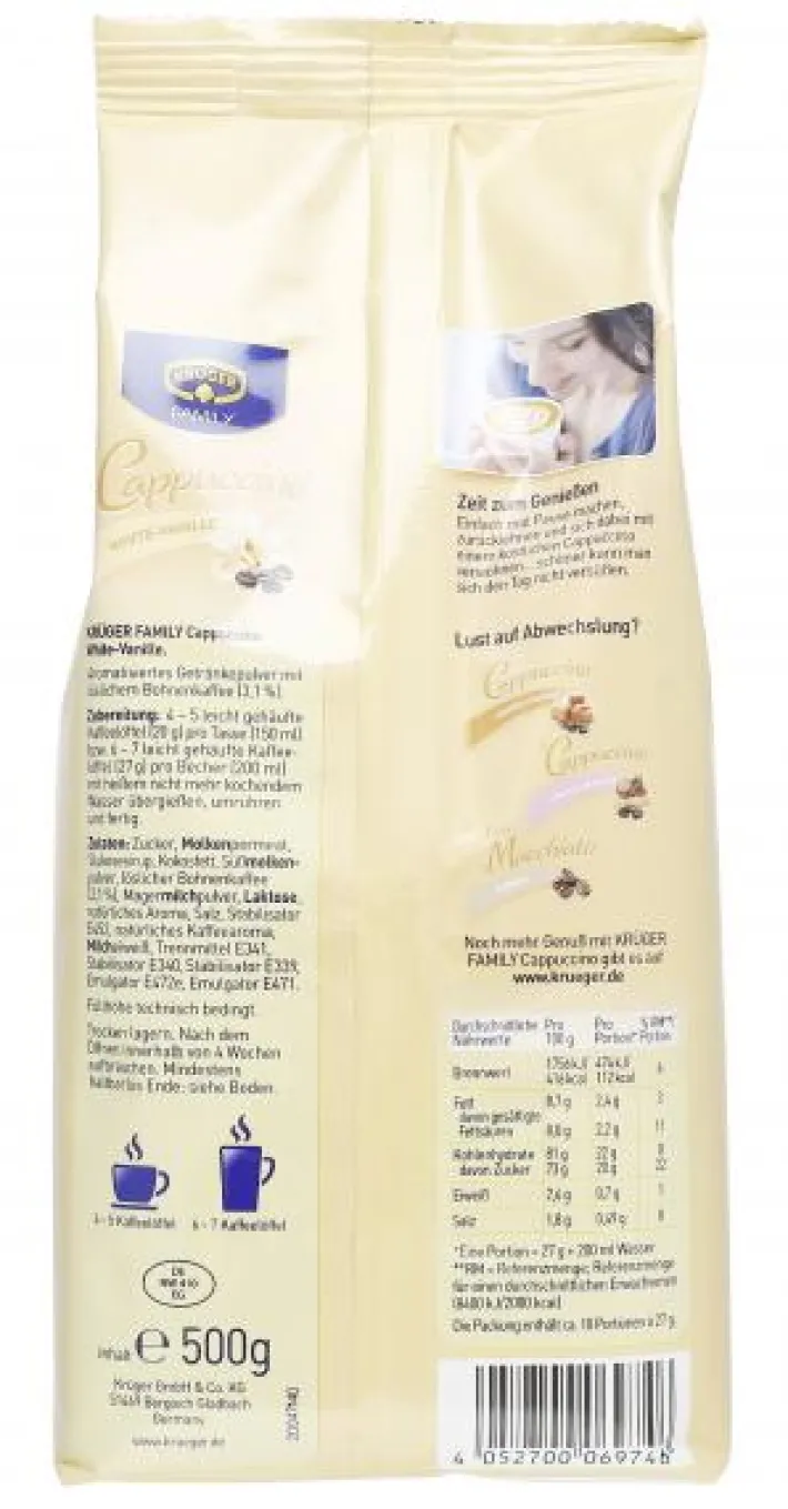 Bünting Tee Krüger Family Cappuccino White-Vanille500 g